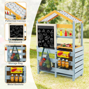 2 in 1 Wooden Mud Kitchen with Removable Water Box, and Storage Bag-Gray view 8