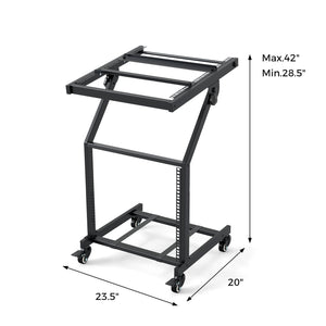 2 Layer Professional Audio Rack Mount with Adjustable Crossbars view 5