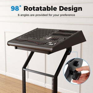2 Layer Professional Audio Rack Mount with Adjustable Crossbars view 7