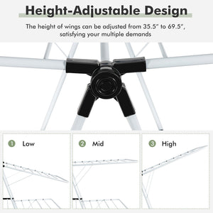 2-Tier Foldable Clothes Drying Rack with Adjustable Gullwing view 8