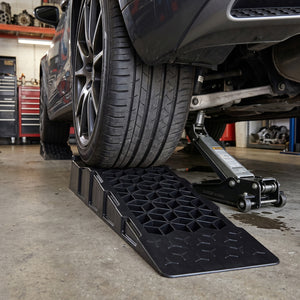 2-Pack 2.5 inches Lift Low Profile Car Ramps 22000 Lbs GVW Capacity-Black view 2