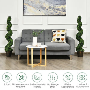 2 Pack 4 Feet Artificial Spiral Boxwood Topiary Indoor Outdoor Decor view 7