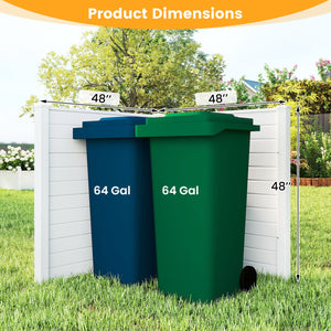 Freestanding 48 x 48 Inch Air Conditioner Fence with Metal Ground Stakes-White view 4