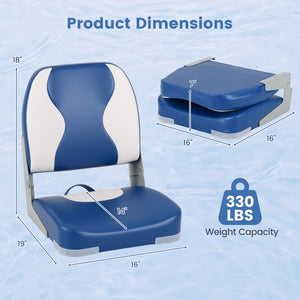 2-Pack Boat Seats with Thick Sponge Padding-Blue view 4