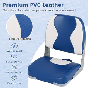 2-Pack Boat Seats with Thick Sponge Padding-Blue view 6