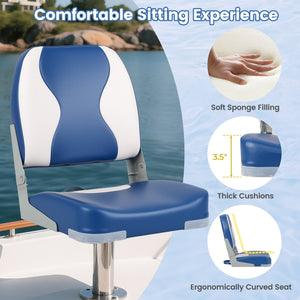 2-Pack Boat Seats with Thick Sponge Padding-Blue view 7