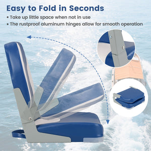 2-Pack Boat Seats with Thick Sponge Padding-Blue view 8