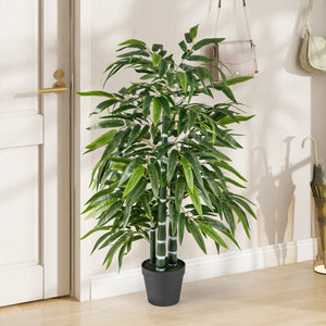 2 Pack Fake Bamboo Leave Tree with 3 PE Bamboo Trunk-Green view 3