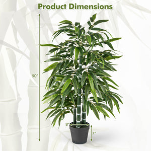 2 Pack Fake Bamboo Leave Tree with 3 PE Bamboo Trunk-Green view 4
