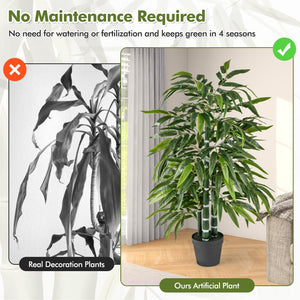 2 Pack Fake Bamboo Leave Tree with 3 PE Bamboo Trunk-Green view 6