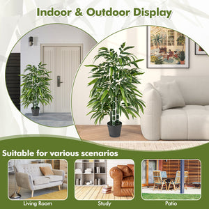 2 Pack Fake Bamboo Leave Tree with 3 PE Bamboo Trunk-Green view 7