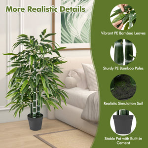 2 Pack Fake Bamboo Leave Tree with 3 PE Bamboo Trunk-Green view 8
