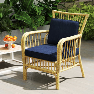 2-Pack Outdoor Patio Cushion Set with Removable Covers-Navy view 2