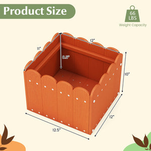 2 Pack Square Planter Box with Drainage Gaps for for Front Porch Garden Balcony-Orange view 5