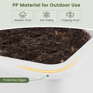 2 PCS Raised Garden Beds Self-Watering Planter Box with Detachable Legs and Drainage Hole-White view 6