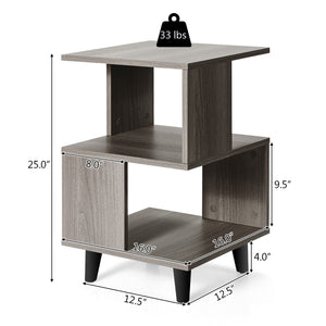 2 Pieces Wooden Modern Nightstand Set with Legs for Living Room view 5