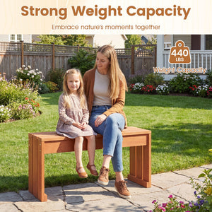 2-Person Outdoor Garden Bench with Solid Wooden Frame for Backyard view 9