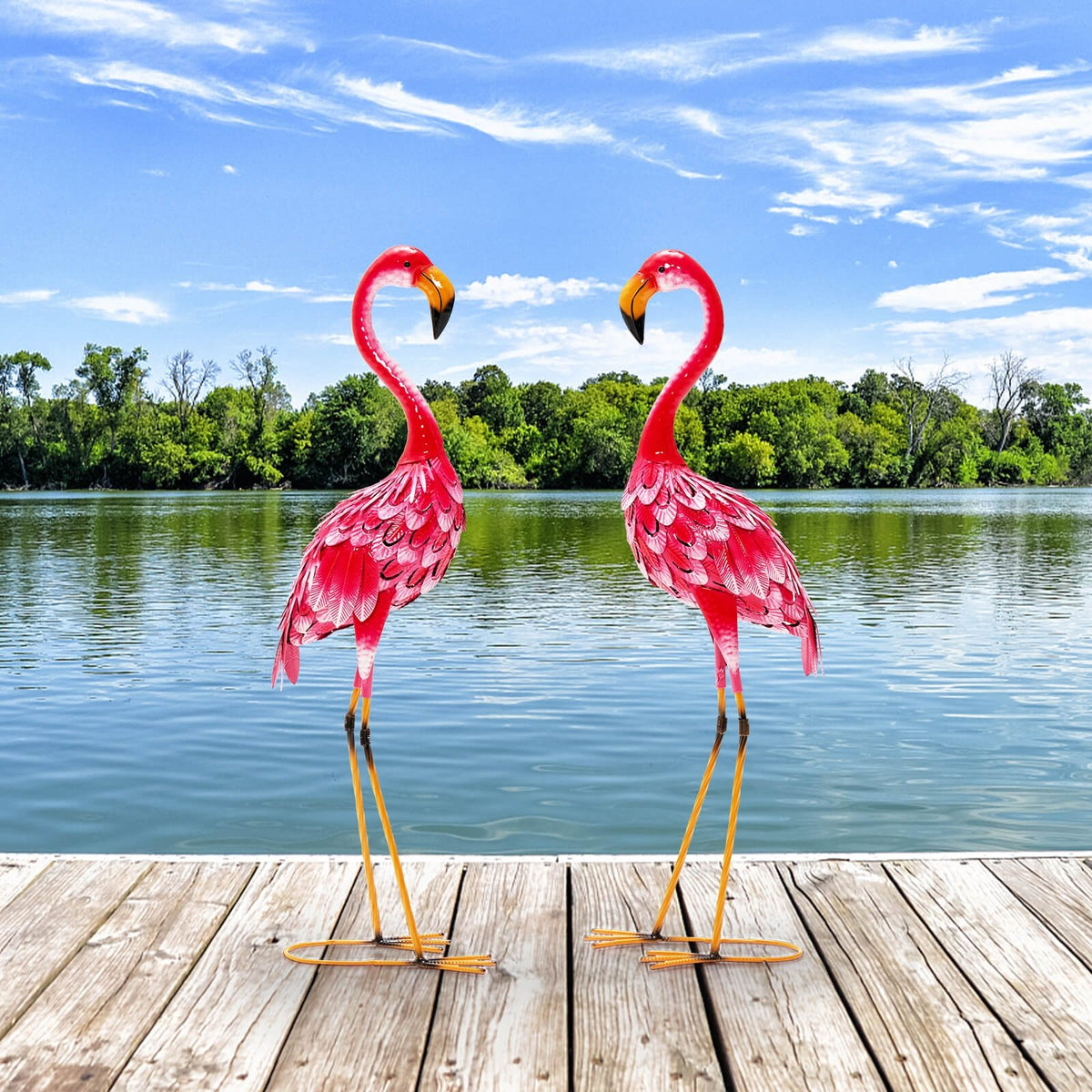 2-Piece Flamingo Garden Statue Set view 2