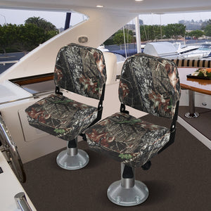 2-Piece Folding Boat Seat Set with Sponge Padding-Camouflage view 2