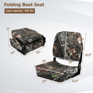 2-Piece Folding Boat Seat Set with Sponge Padding-Camouflage view 5
