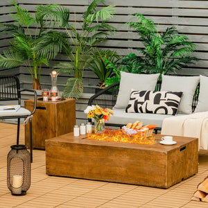 2 Pieces Outdoor Propane Fire Pit Table Set view 2