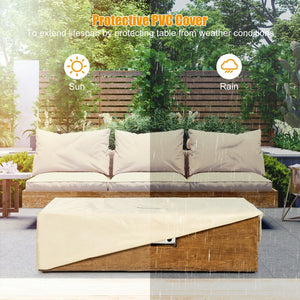 2 Pieces Outdoor Propane Fire Pit Table Set view 3