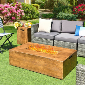 2 Pieces Outdoor Propane Fire Pit Table Set view 6