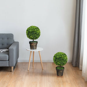 2 Pieces 24 Inch Artificial Boxwood Topiary Ball Tree for House and Office view 7