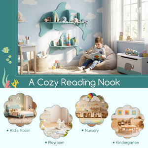 Floating Dolphin Shelves Wall Mounted Storage Display Rack-Blue view 8