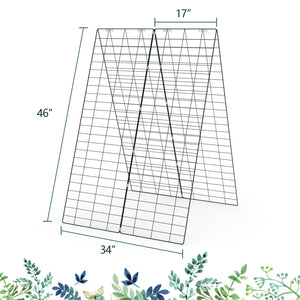 2 Pieces Foldable A-Frame Trellis Plant Supports with Twist Ties-Green view 5