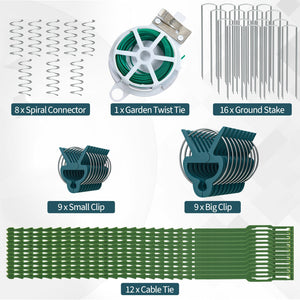 2 Pieces Foldable A-Frame Trellis Plant Supports with Twist Ties-Green view 9