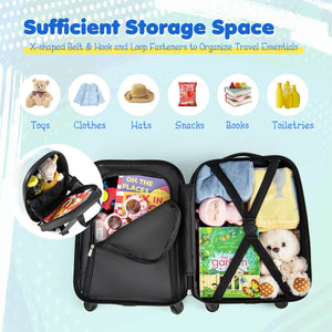 2 Pieces Kids Carry-on Luggage Set with 12 Inch Backpack-Blue view 4