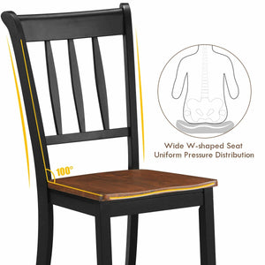 2 Pieces Solid Whitesburg Spindle Back Wood Dining Chairs-Black view 7