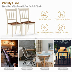 2 Pieces Solid Whitesburg Spindle Back Wood Dining Chairs-White view 6