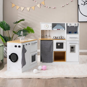 2-Pieces Wooden Kids Kitchen Playset with Light and Sound view 3