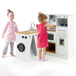 2-Pieces Wooden Kids Kitchen Playset with Light and Sound view 4