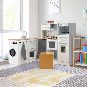 2-Pieces Wooden Kids Kitchen Playset with Light and Sound view 6