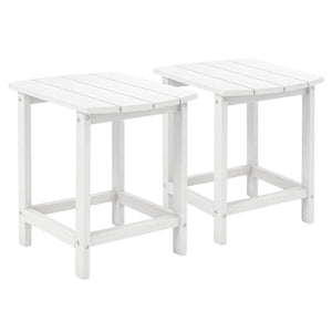 2-Pieces 18 Inches Adirondack Outdoor Side Table for Patio and Garden-White