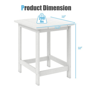 2-Pieces 18 Inches Adirondack Outdoor Side Table for Patio and Garden-White view 4