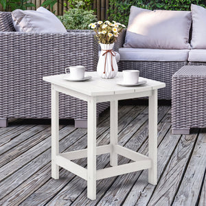 2-Pieces 18 Inches Adirondack Outdoor Side Table for Patio and Garden-White view 5