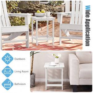 2-Pieces 18 Inches Adirondack Outdoor Side Table for Patio and Garden-White view 8