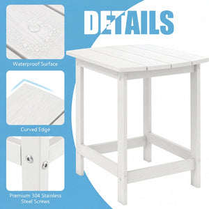 2-Pieces 18 Inches Adirondack Outdoor Side Table for Patio and Garden-White view 9
