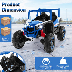 2-Seater Kids Ride on UTV with 2.4G Remote Control for over 3 Years Old Children-Navy view 5