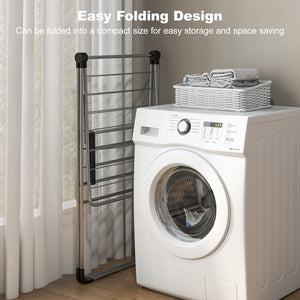 2-Tier Laundry Drying Rack Folding Cloth Rack with Aluminum Frame view 5
