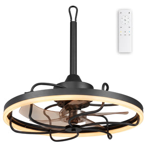 20” Celling Fan with Dimmable LED Light 6 Speeds and Timer-Black