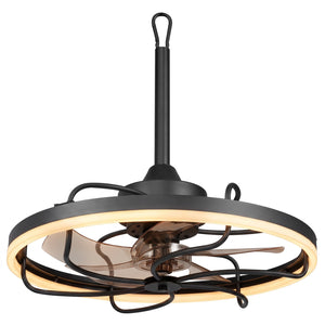 20” Celling Fan with Dimmable LED Light 6 Speeds and Timer-Black view 3