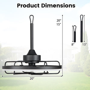 20” Celling Fan with Dimmable LED Light 6 Speeds and Timer-Black view 4