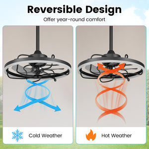 20” Celling Fan with Dimmable LED Light 6 Speeds and Timer-Black view 9