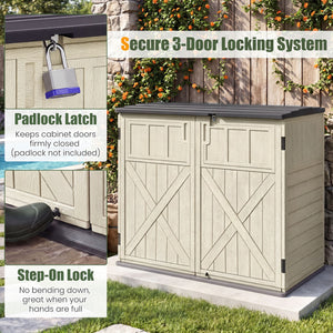 20 Cu.Ft Horizontal Resin Storage Shed with Adjustable Shelf-Beige view 8