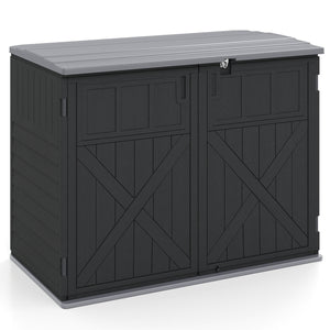 20 Cu.Ft Horizontal Resin Storage Shed with Adjustable Shelf-Black view 4